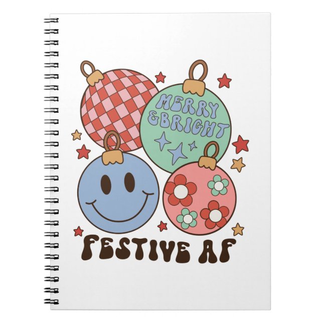 Cuaderno Regalo navideño Festividad Feliz y Brillante AF (Frente)