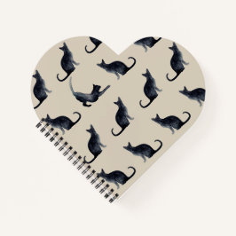 Cuaderno Regalo para amante de gatos Gato negro acuarela