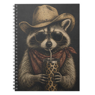 Cuaderno Regalo para amante de mapaches vintage occidental