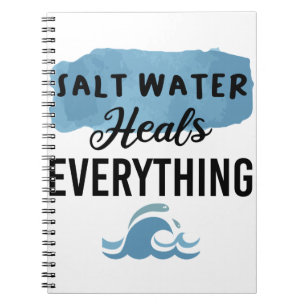 Cuaderno Regalo para amantes de la playa El agua salada cur