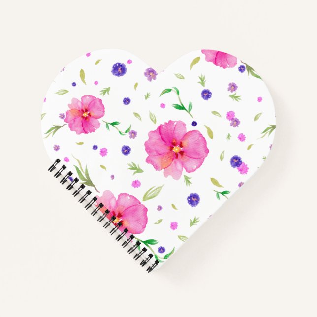 Cuaderno Regalo para portátiles con arte floral acuático (Anverso)