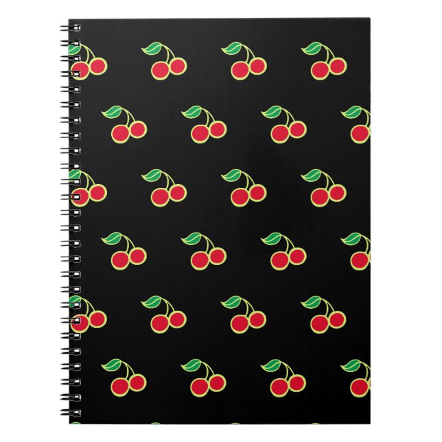 Cuaderno Regalo para portátiles de Black Cherry Retro Schoo (Frente)