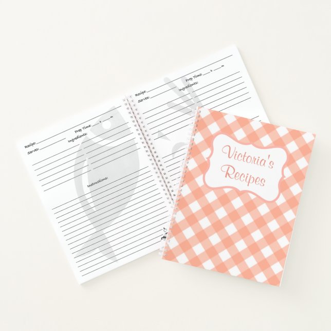 Cuaderno Regalo para portátiles de cocina con receta person (Interior)