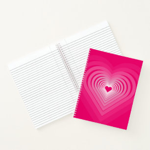 Cuaderno Regalo para portátiles de corazones rosados