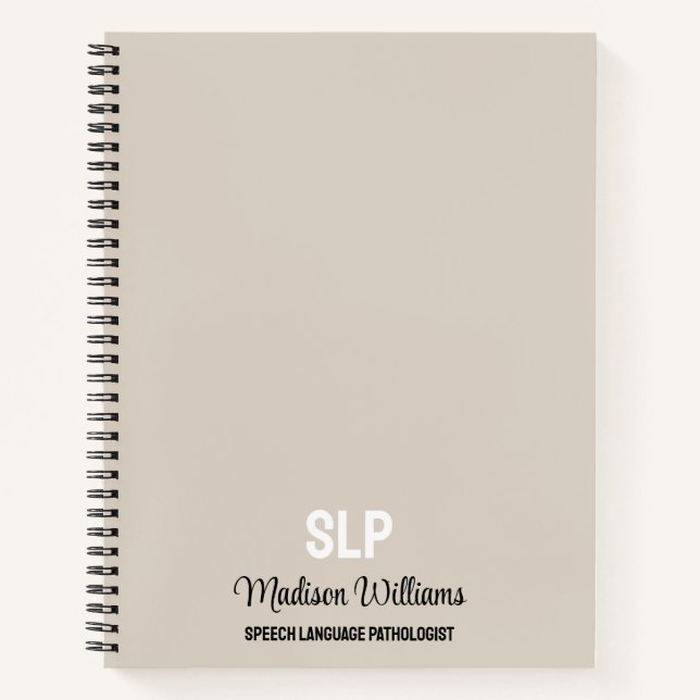 Cuaderno Regalo patólogo de lenguaje de voz SLP personaliza (Anverso)