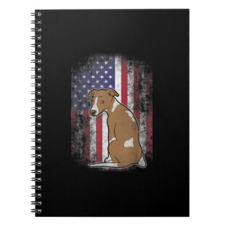 Cuaderno Regalo Patriótico Whippet American Flag Perg Lover