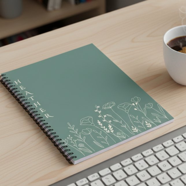 Cuaderno Regalo personalizado Boho Wildflower para ella (Subido por el creador)