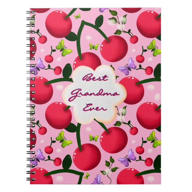 Cuaderno Regalo personalizado con patrón de flor de cerezo  (Frente)
