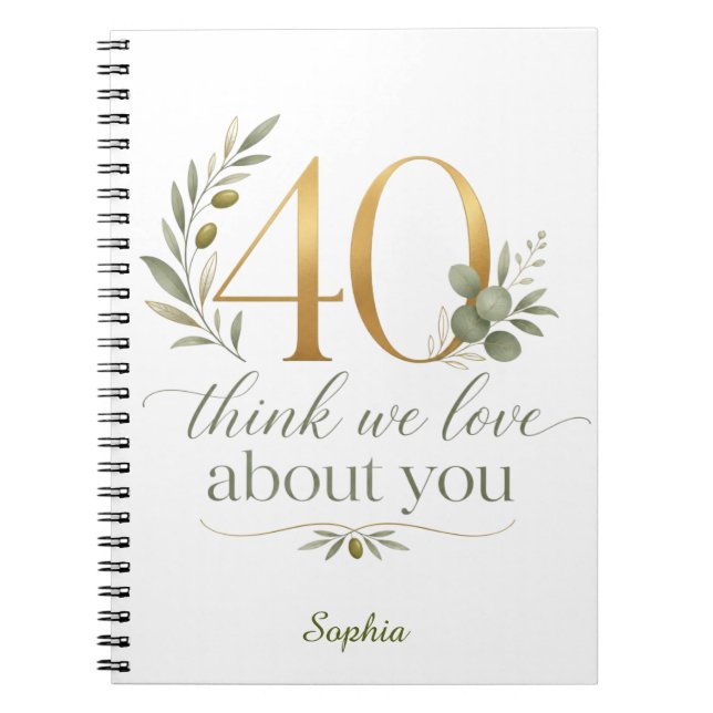 Cuaderno Regalo personalizado de 40 cosas que amamos de ti (Frente)