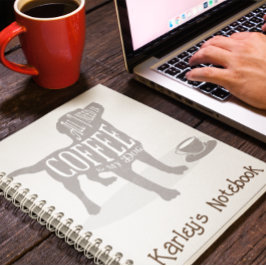Cuaderno Regalo personalizado de amante del café de perro