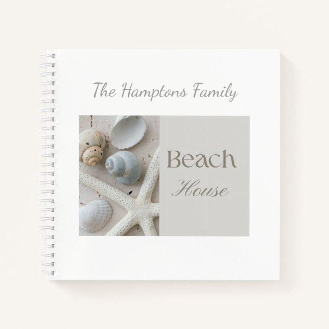 Cuaderno Regalo Personalizado de Conchas Marinas Costeras p (Anverso)