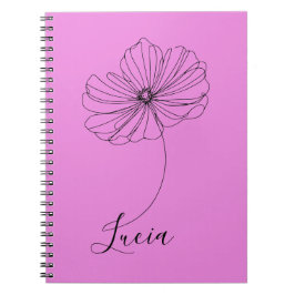 Cuaderno Regalo personalizado de flores de nacimiento de co