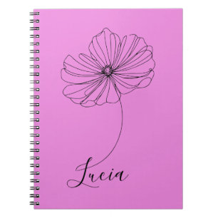 Cuaderno Regalo personalizado de flores de nacimiento de co