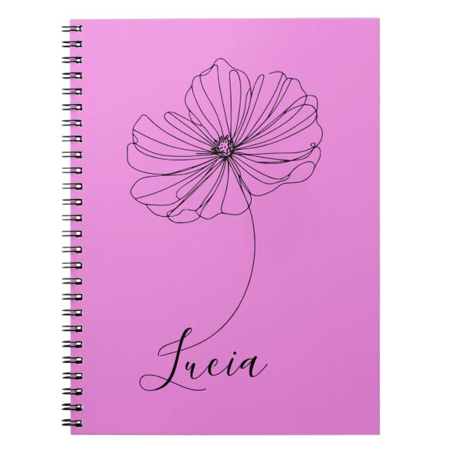 Cuaderno Regalo personalizado de flores de nacimiento de co (Frente)