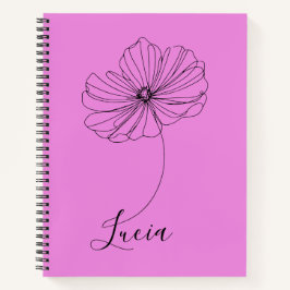 Cuaderno Regalo personalizado de flores de nacimiento de co