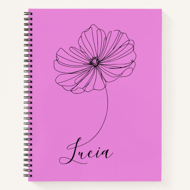 Cuaderno Regalo personalizado de flores de nacimiento de co (Anverso)