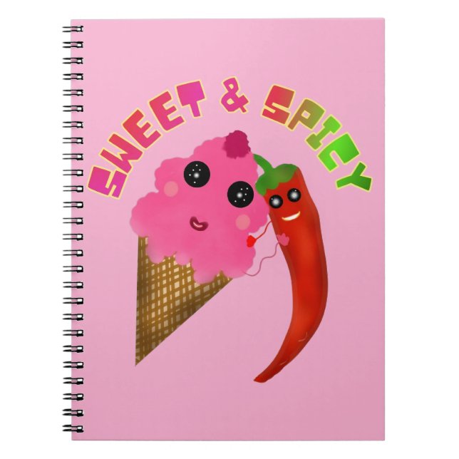 Cuaderno Regalo personalizado Helado y Chile Dulce  (Frente)