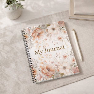 Cuaderno Regalo Personalizado para Ella Floral de Terracota