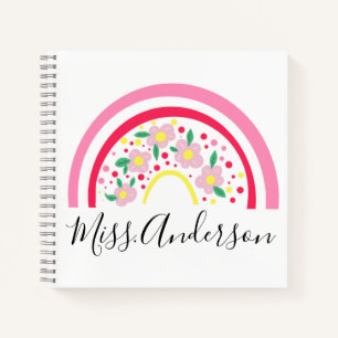 Cuaderno Regalo personalizado para maestros Flor de Rosa Ar