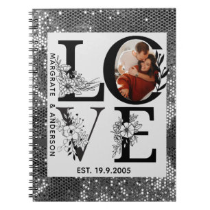 Cuaderno Regalo personalizado simple moderno foto amor plat