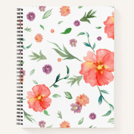 Cuaderno Regalo portátil personalizado con flores acuáticas