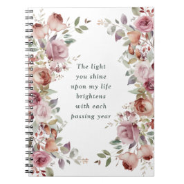 Cuaderno Regalo romántico de aniversario floral