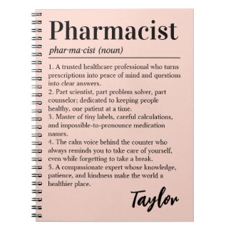 Cuaderno Regalo Rosa Desvanecido de Definición de Farmacéut