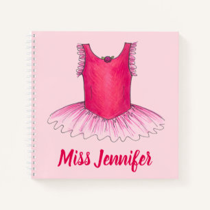 Cuaderno Regalo tutu rosado del profesor de ballet de danza