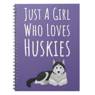 Cuaderno Regalos de adorable husky siberiano rosa para niña