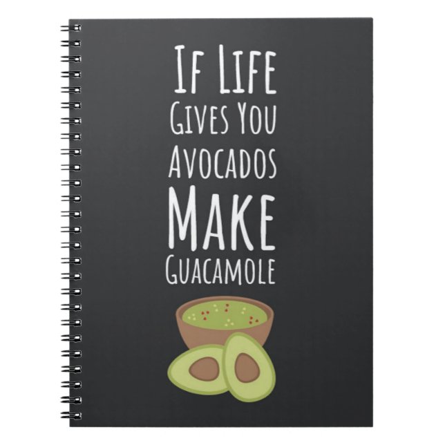 Cuaderno Regalos de aguacate Guacamole Tendencias Feliz Fru (Frente)