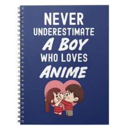 Cuaderno Regalos de Anime Azul Marino para Chicos y Niños K