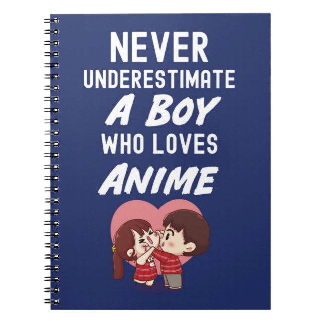 Cuaderno Regalos de Anime Azul Marino para niños y adolesce (Frente)