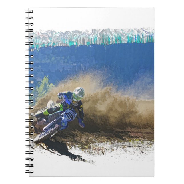 Cuaderno Regalos de arte de Motocross Racer (Frente)