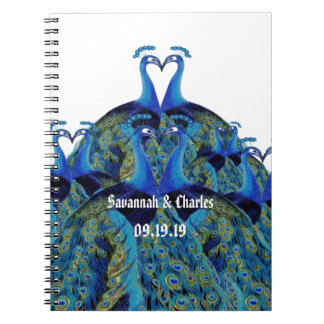 Cuaderno Regalos de Boda de Beso de Peacocks Vintage