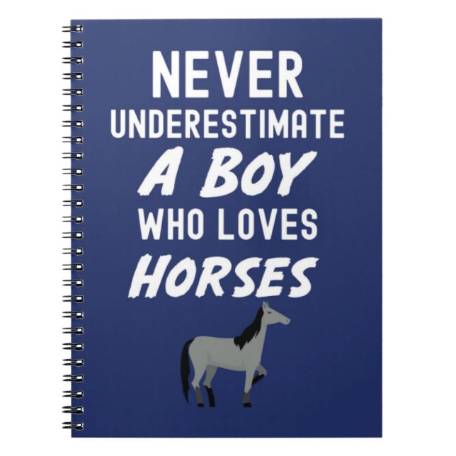 Cuaderno Regalos de Caballo Azul Marino Lindos para Niños B (Frente)