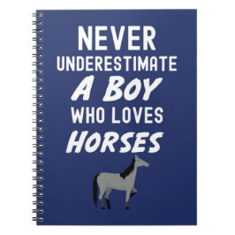 Cuaderno Regalos de caballo azul marino lindos para niños p