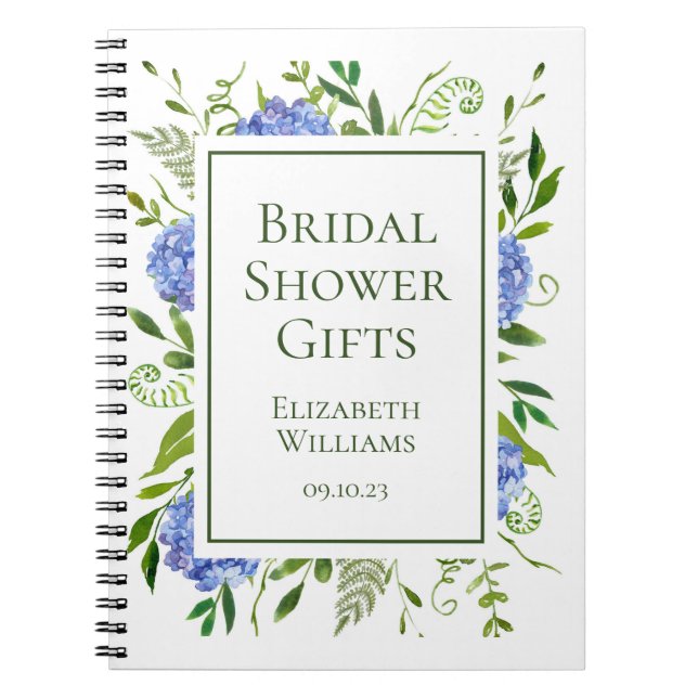 Cuaderno Regalos de Despedida de Soltera con Hortensias Azu (Frente)