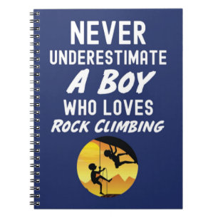 Cuaderno Regalos de escalada en roca azul para niños escala