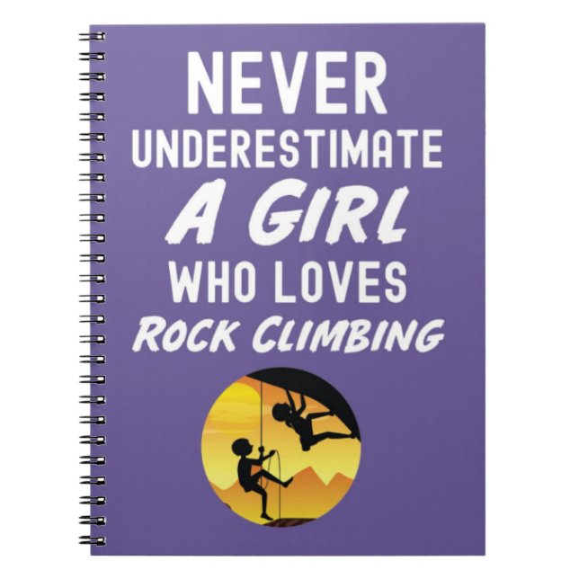 Cuaderno Regalos de escalada en roca rosada para niñas y ni (Frente)