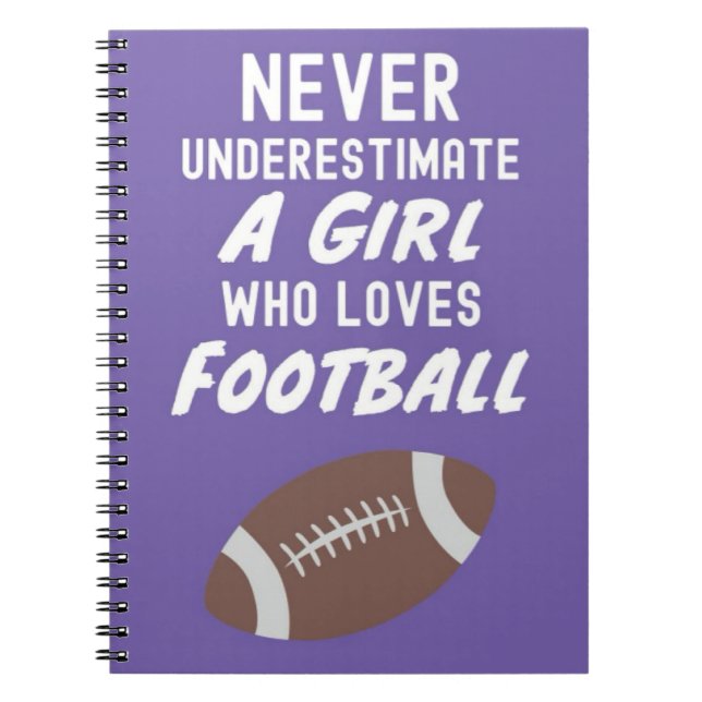 Cuaderno Regalos de fútbol americano femenino para niñas y  (Frente)
