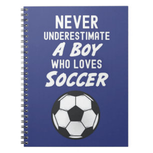 Cuaderno Regalos De Fútbol Azul Naval Para Niños Jugadores 