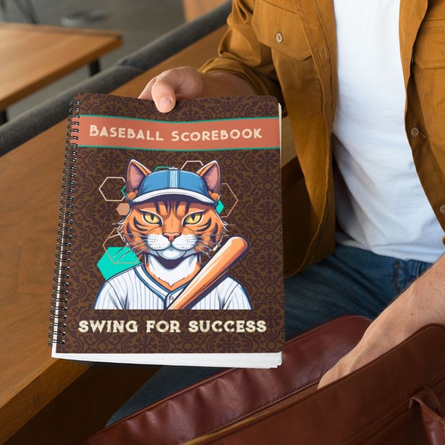 Cuaderno Regalos de gatos de Guay para jugadores de béisbol (Cool Cat Gifts for Baseball Players Lovers Coaches)