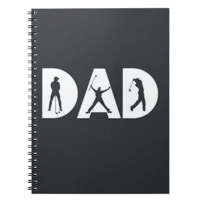 Cuaderno Regalos De Golf Para Papá Golfer Lover Blanco Negr (Frente)