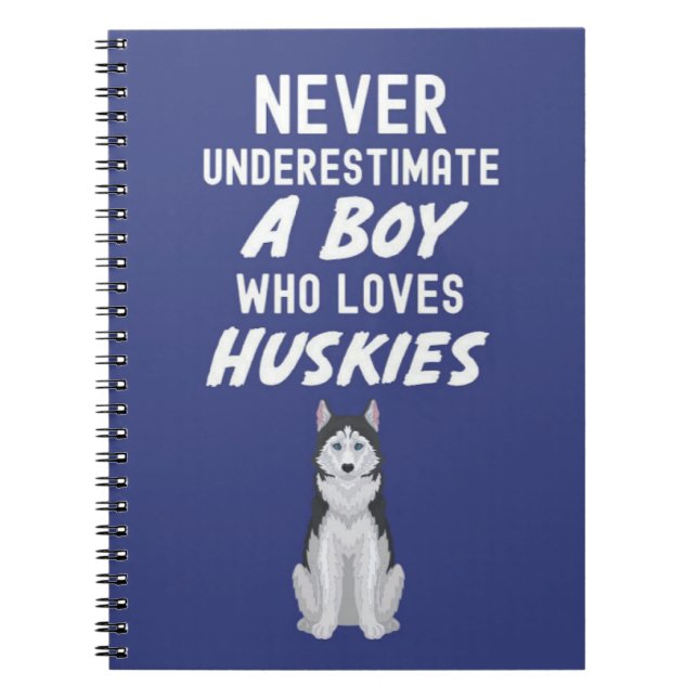 Cuaderno Regalos de Husky Azul Marino Bonito para Niños Beb (Frente)