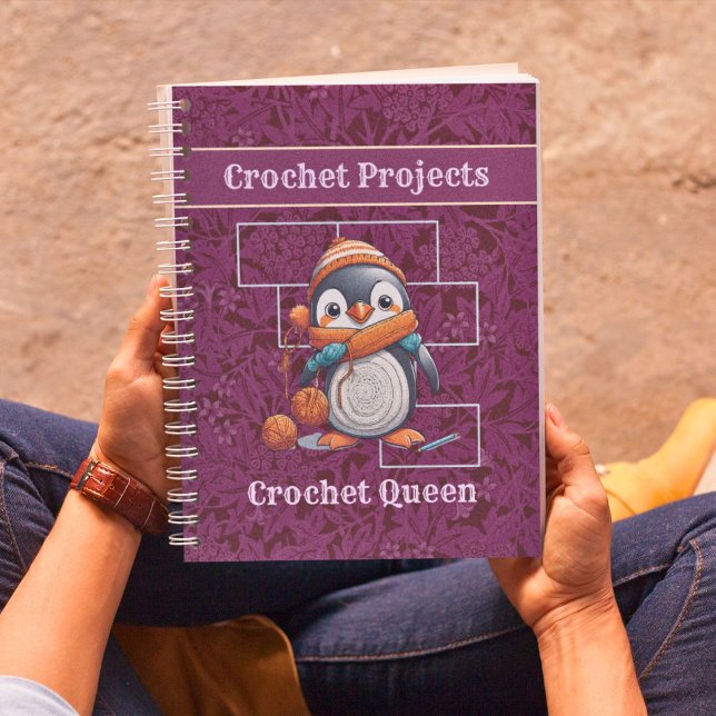 Cuaderno Regalos de jubilación de pingüinos para la abuela  (Penguin Retirement Gifts for Crocheter Mom Grandma)