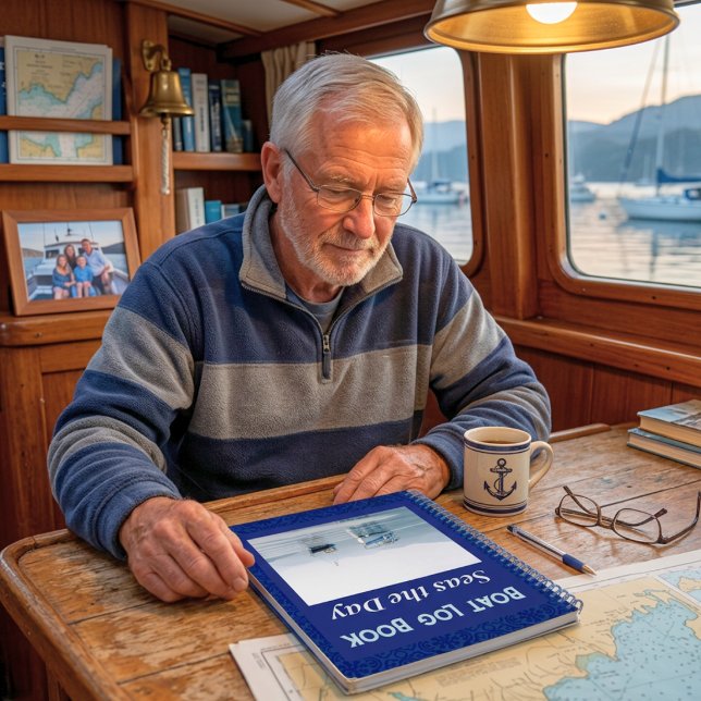 Cuaderno Regalos de Jubilación Personalizados de Barcos par (Personalized Boating Retirement Gifts for Dad Notebook)