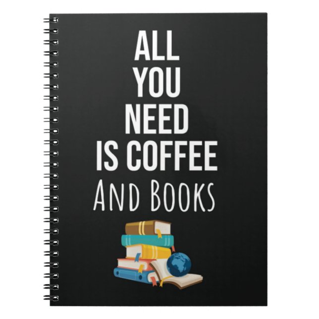 Cuaderno Regalos De Lectura De Libros Lindos Citas De Café  (Frente)