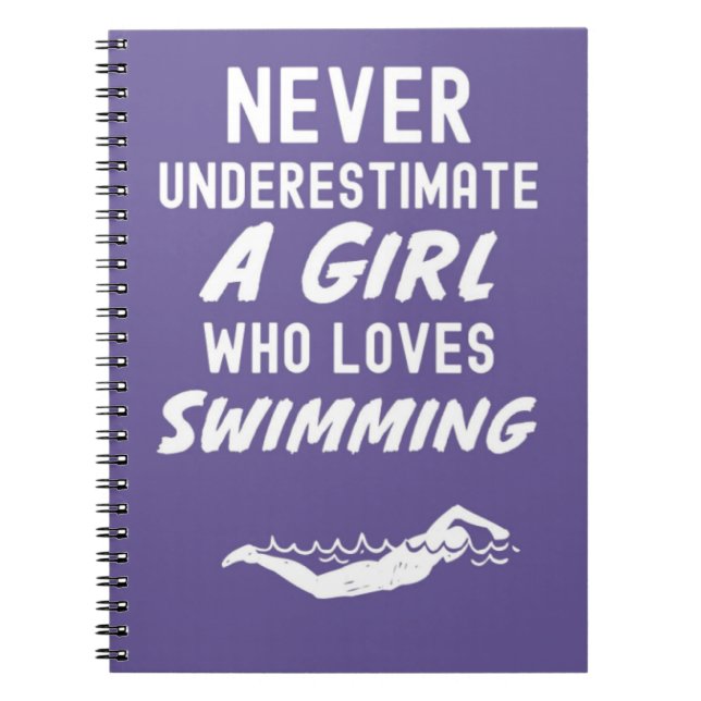 Cuaderno Regalos de nadador rosa lindo para bebés y niñas q (Frente)