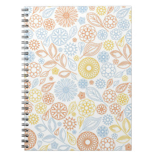 Cuaderno Regalos De Navidad Flores Abstractas En Blanco