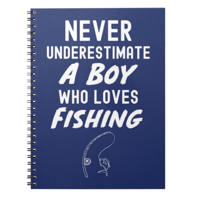 Cuaderno Regalos de Pesca Azules Marinos Lindos para Bebés  (Frente)